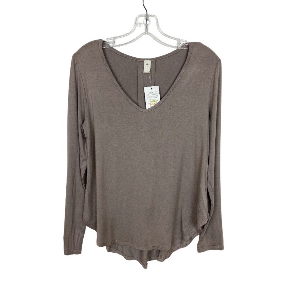 Mittoshop MTS Long Sleeve Top Grayish Brown Size Small New